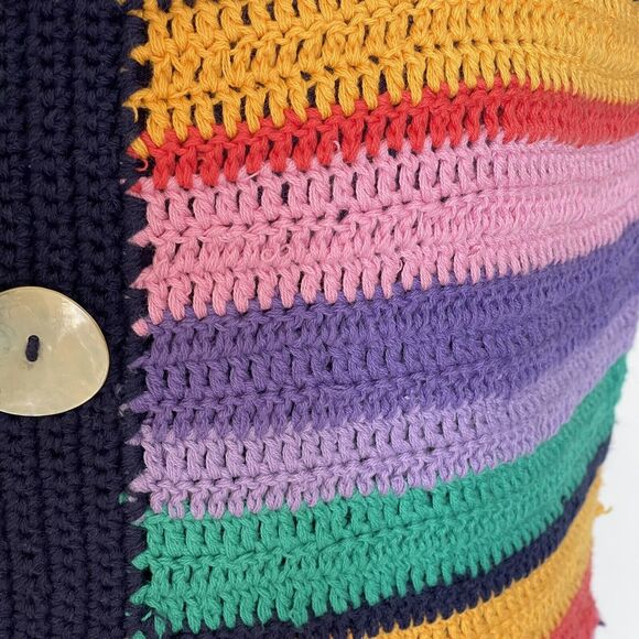 Farm Rio Anthropologie Dress XS Sweater Knit Mini Bohemian Southwestern Boho - Picture 6 of 16